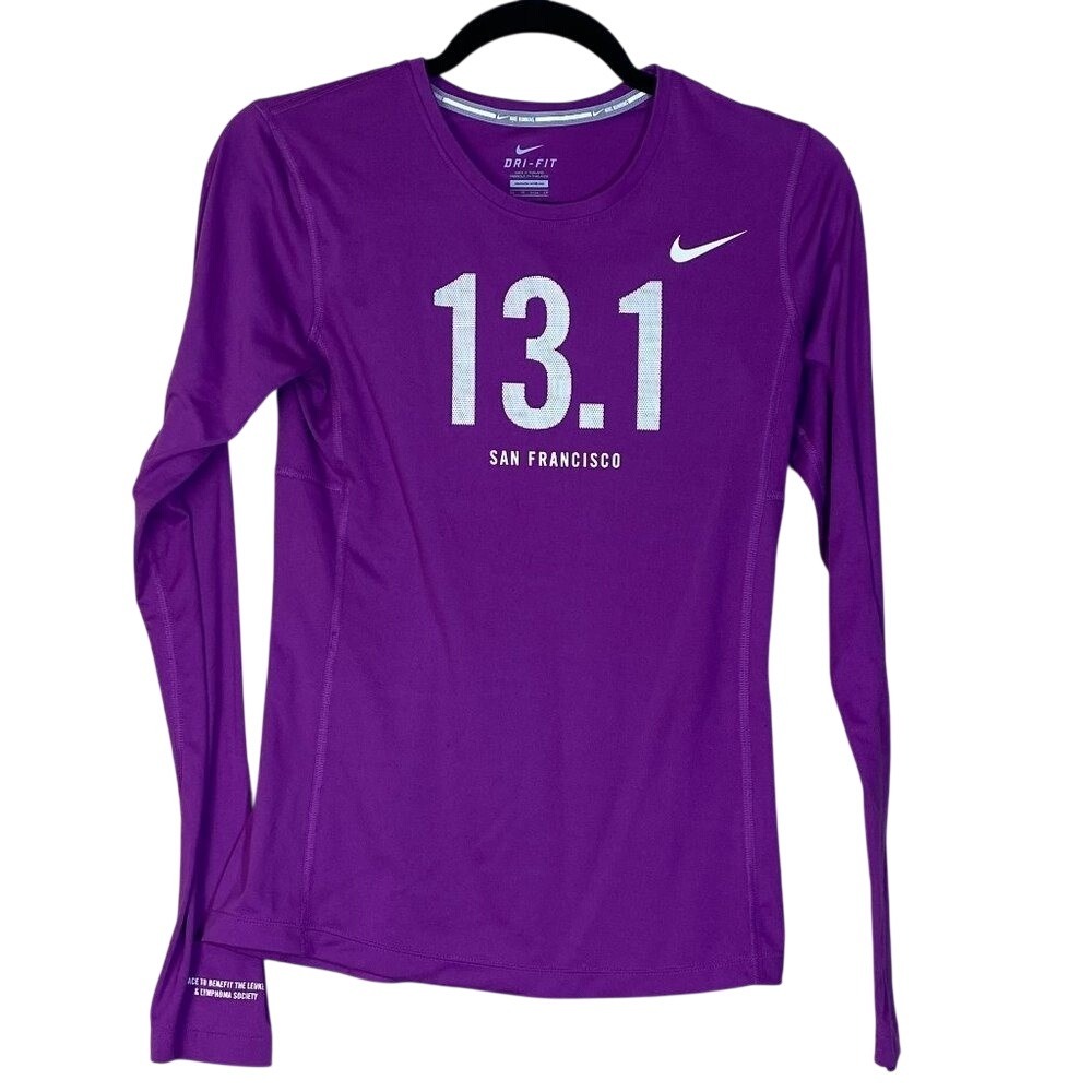 Nike Dri-FIT Womens XS Purple San Francisco 13.1 Half Marathon Long Sleeve Shirt